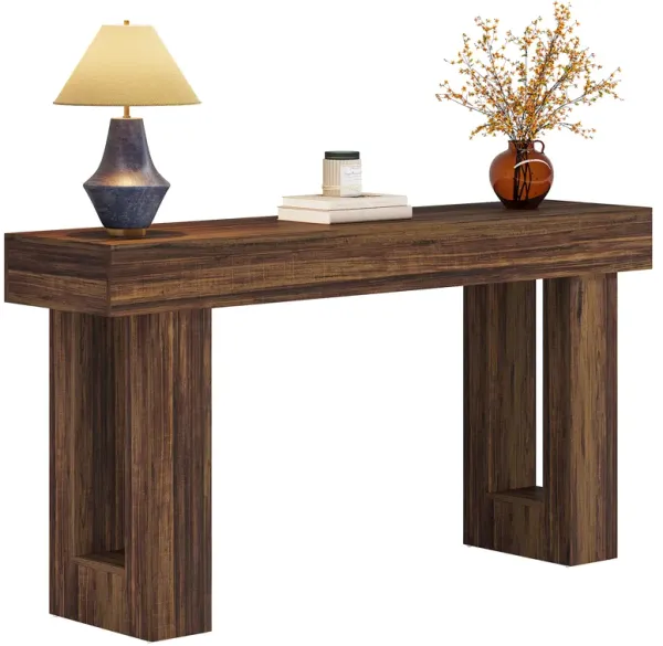 63" Farmhouse Console Table, Narrow Rectangular Sofa Table for Behind Couch, Entryway, Hallway, or Living Room