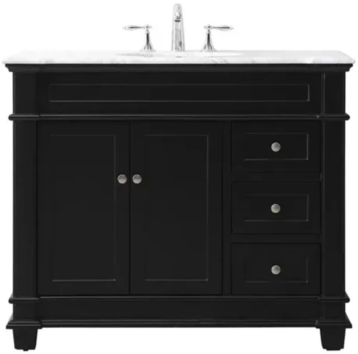 Elegant Kitchen and Bath 42 inch Single bathroom vanity set in black