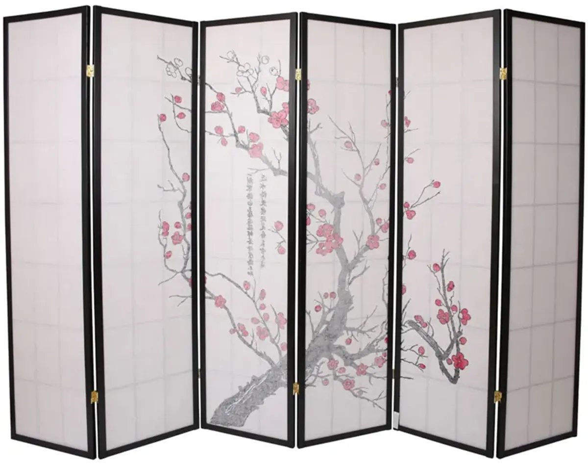 Privacy Screen Room Divider Plum Blossom Print