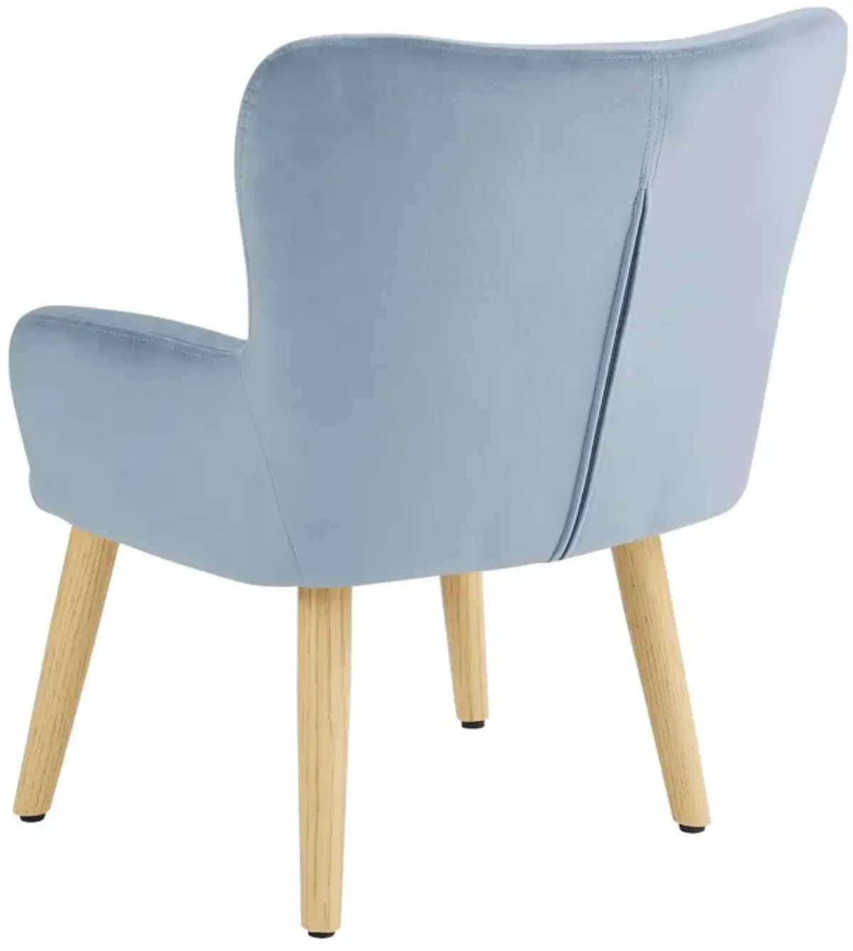 Astrid Kids Upholstered Accent Chair with Pine Legs, Ice Blue Velvet