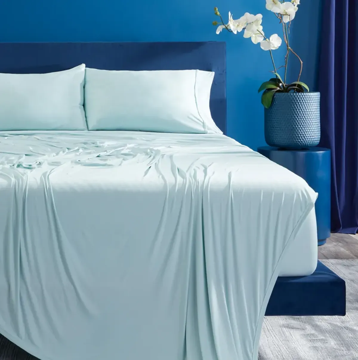 Ver-Tex Queen Sheet Set - Misty Blue