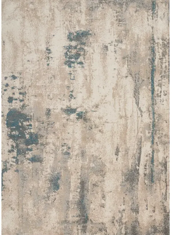 Maxell MAE17 Ivory/Teal 5'3" x 7'3" Rug