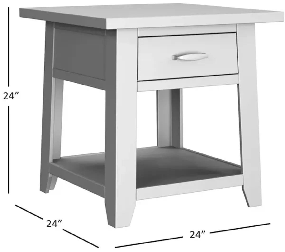 Jofran Telluride Rustic Farmhouse Solid Wood End Table with Storage