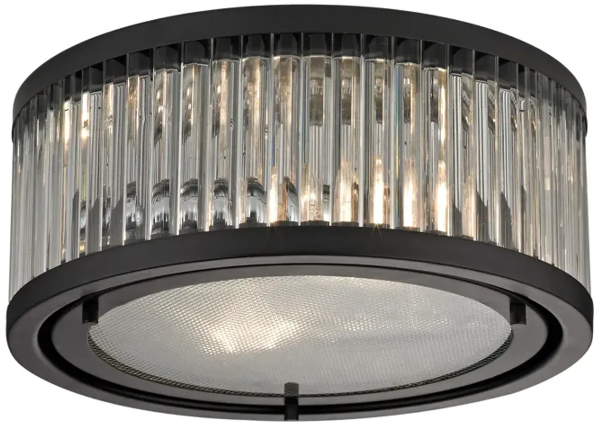 Linden Manor 12'' Bronze Wide 2-Light Flush Mount