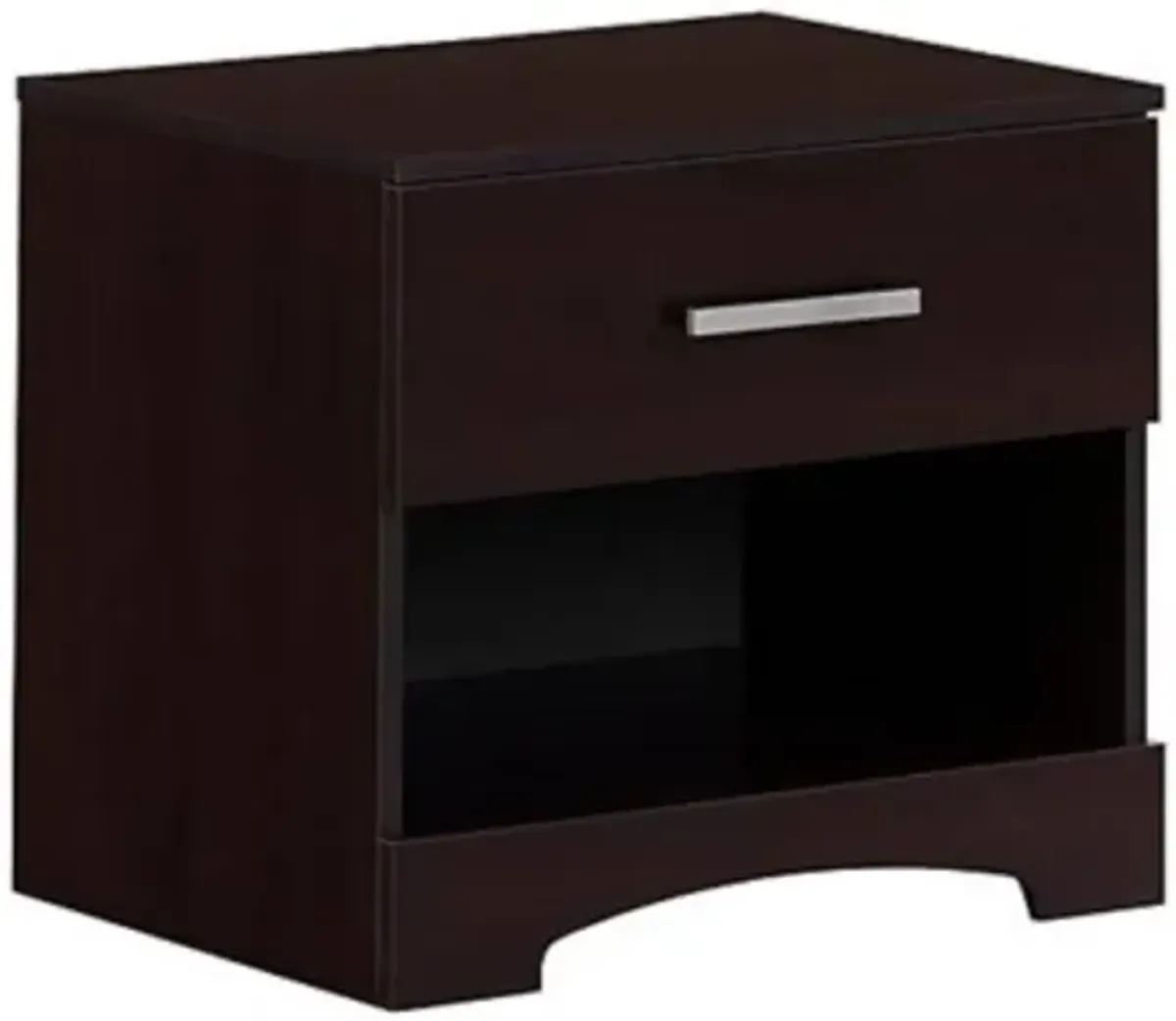 Hivvago Modern 1 Drawer Nightstand End Side Table Storage in Dark Brown