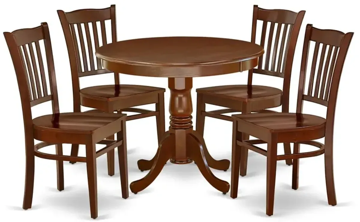 Dining Room Set Mahogany, ANGR5-MAH-W