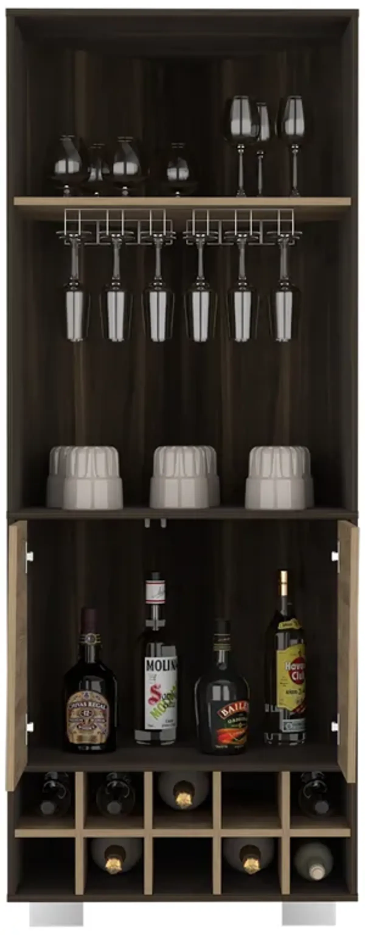 Corner Bar Cabinet Albarr, Living Room, Dark Oak / Pine