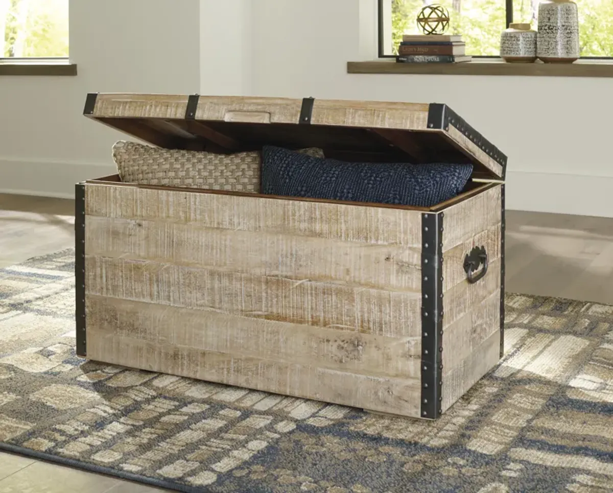 Dartland Whitewash Storage Trunk