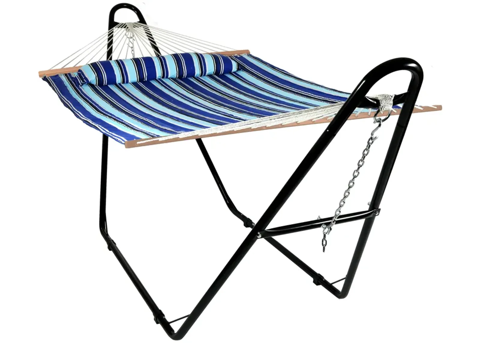 Sunnydaze 2-Person Quilted Hammock with Universal Steel Stand