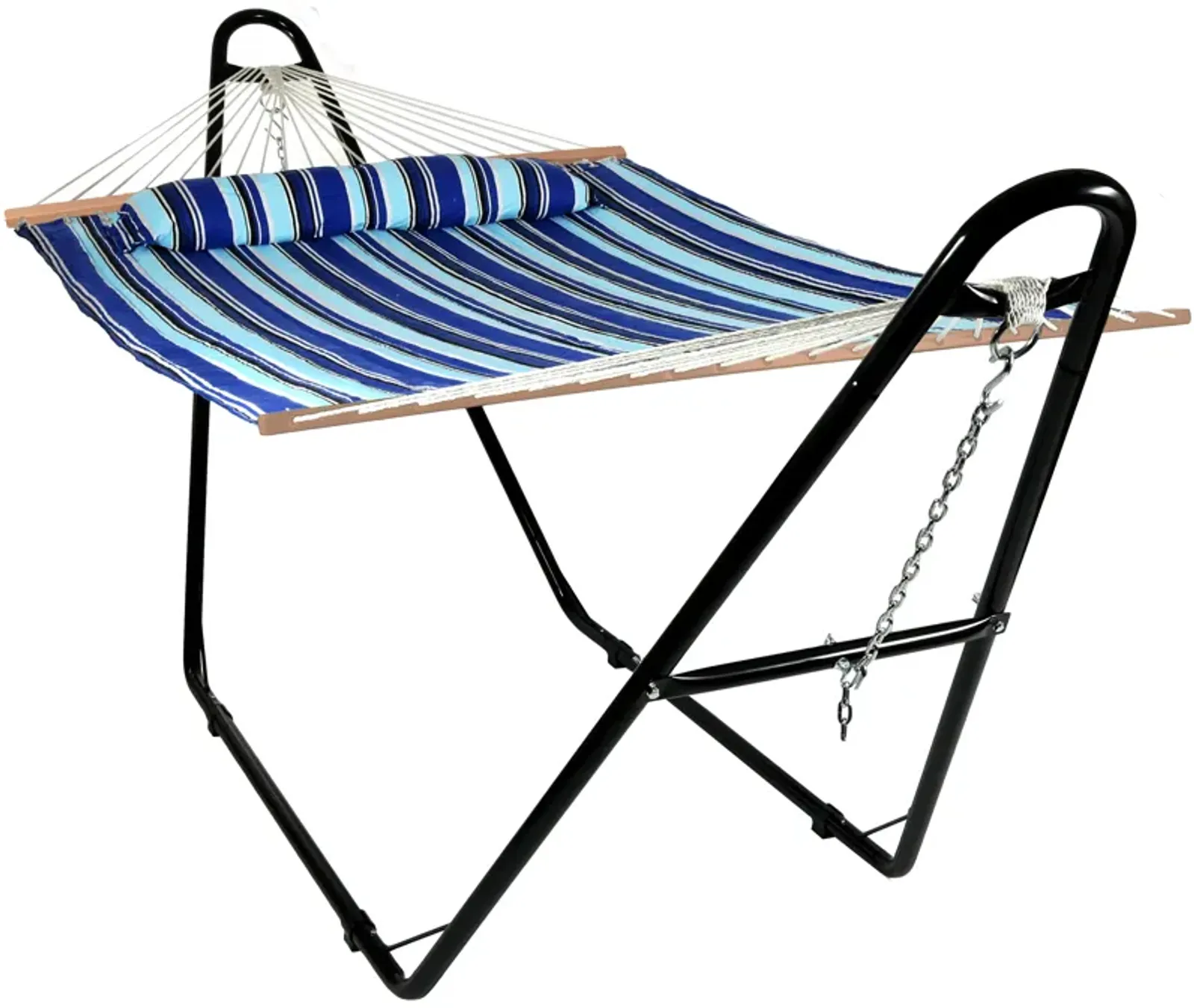 Sunnydaze 2-Person Quilted Hammock with Universal Steel Stand