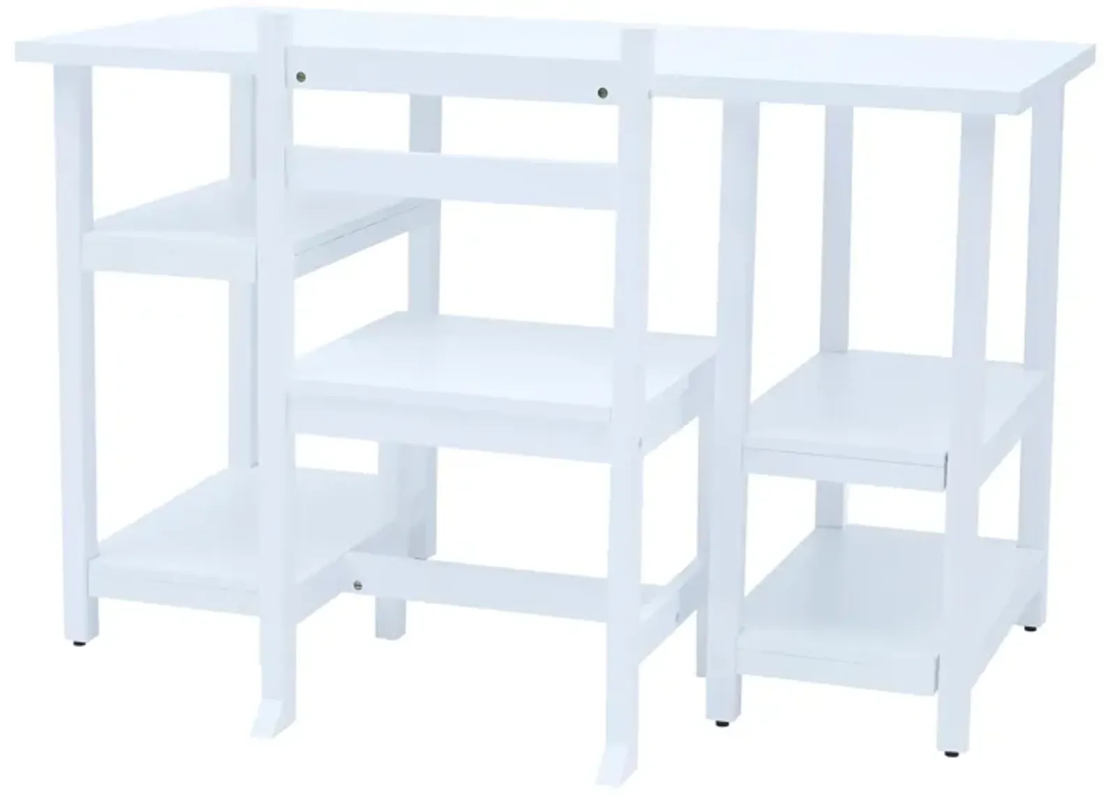 Fantasy Fields -  Kids wooden Desk & Chairs set with shelves on the side  - White