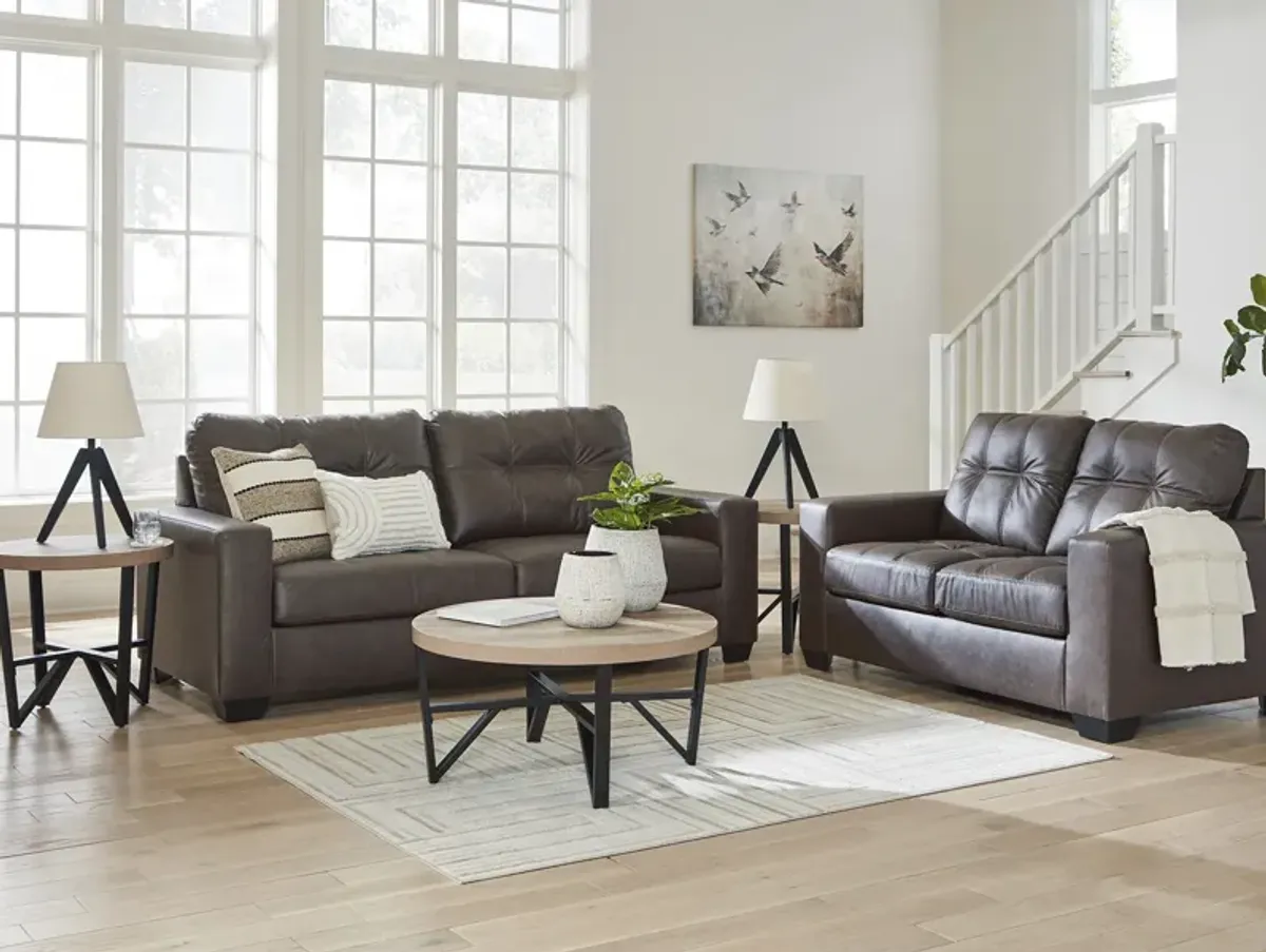 Barlin Mills Umber Loveseat & Recliner Living Set
