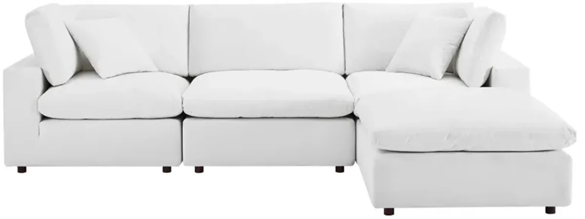 Commix Down Filled Overstuffed Performance Velvet 4-Piece Sectional Sofa