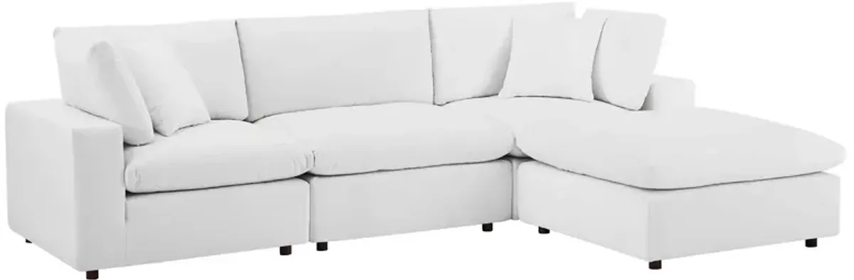 Commix Down Filled Overstuffed Performance Velvet 4-Piece Sectional Sofa