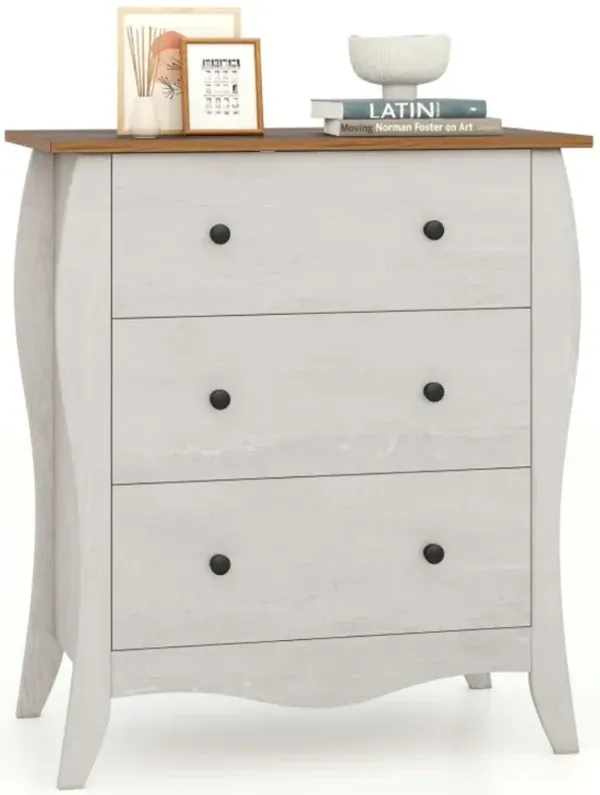 Hivvago Dresser for Bedroom with 3 Folding Fabric Drawers and Anti-tipping Kit