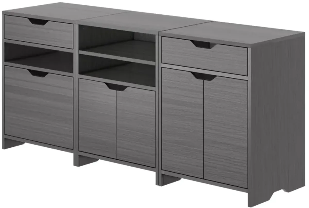 Winsome Wood Nova Storage Cabinet, Charcoal