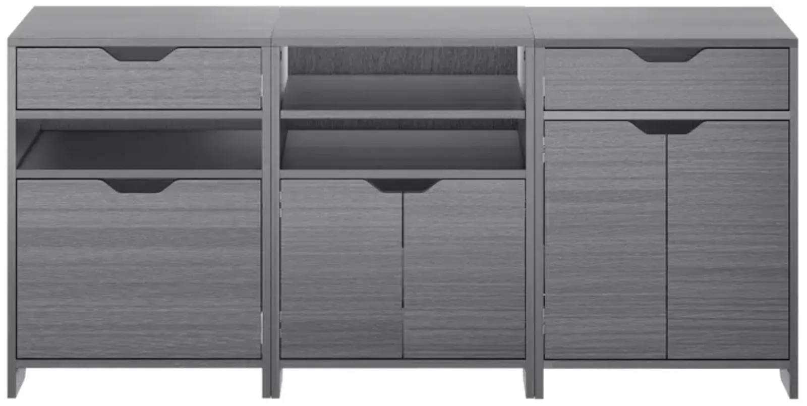 Winsome Wood Nova Storage Cabinet, Charcoal