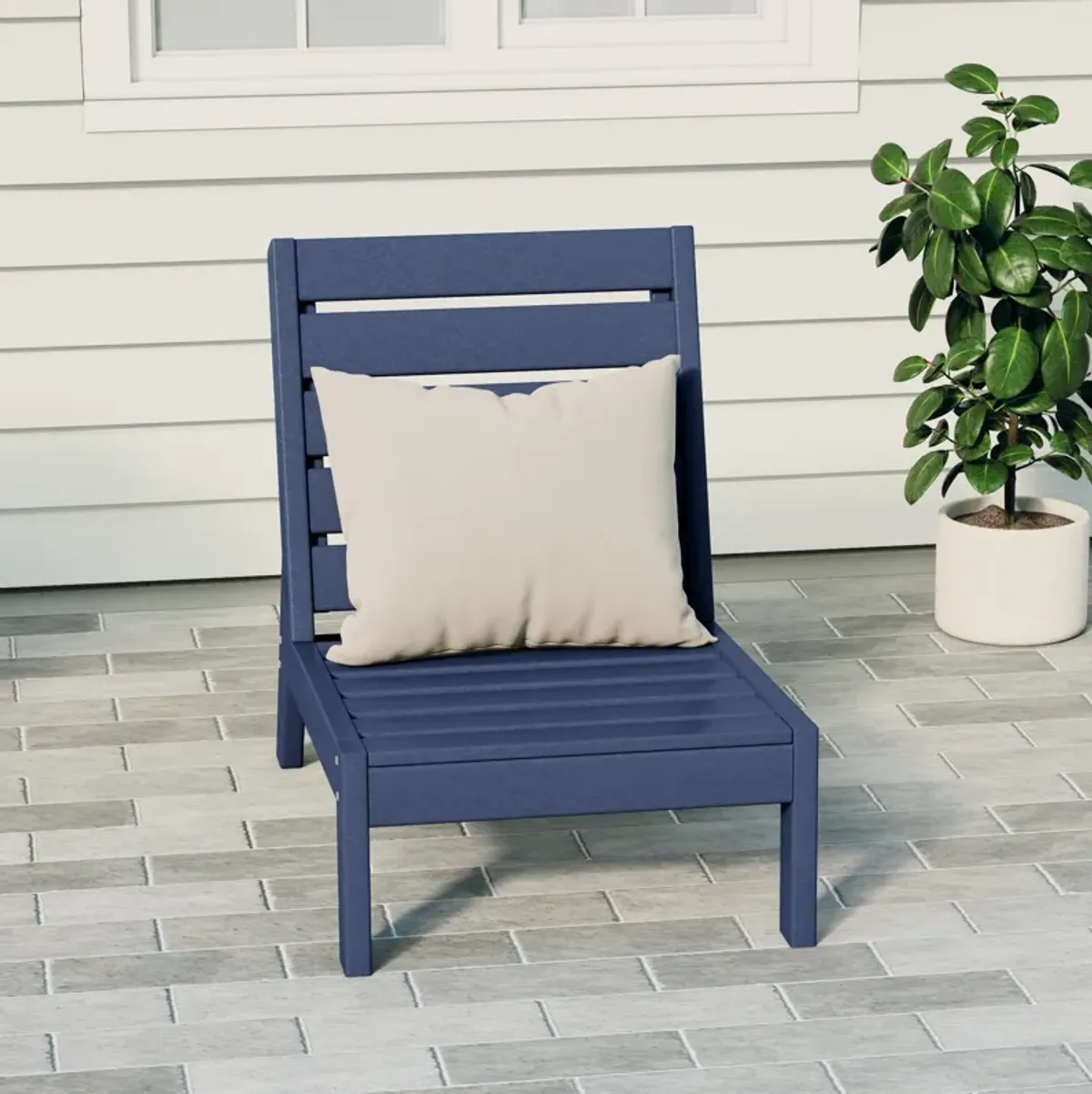 WestinTrends Outdoor HDPE Deep Seating Modular Armless Patio Chair