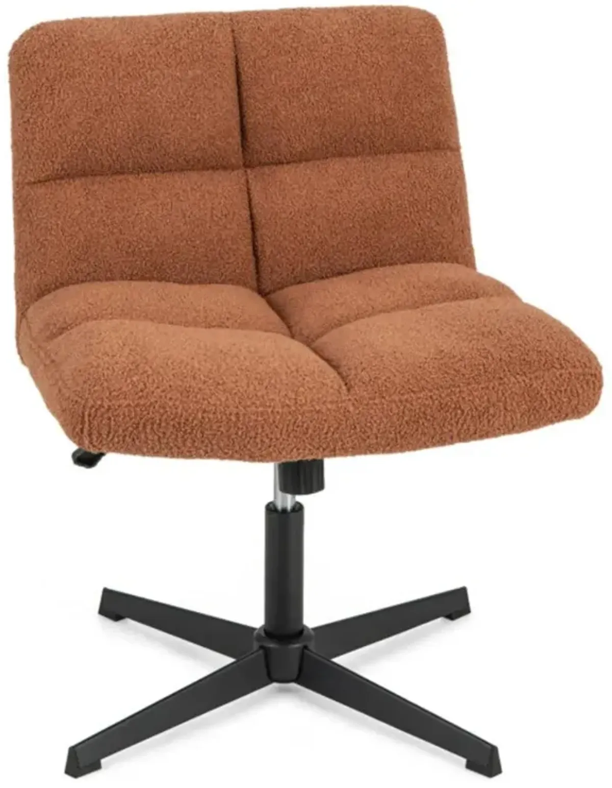 Hivvago Office Armless Chair Cross Legged with Imitation Lamb Fleece and Adjustable Height