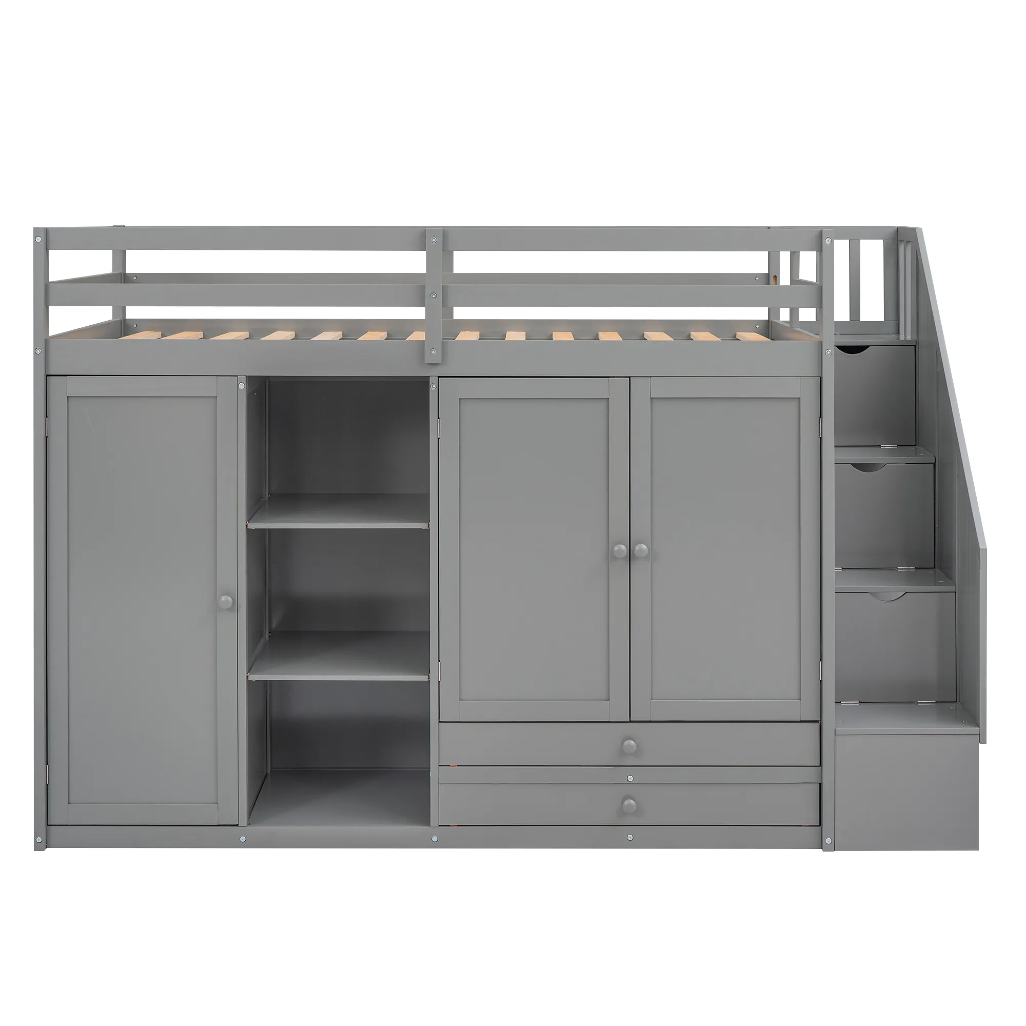 Merax Functional Loft Bed with Wardrobe