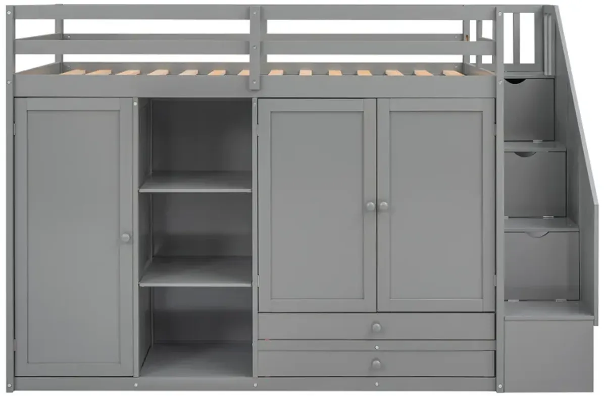 Merax Functional Loft Bed with Wardrobe