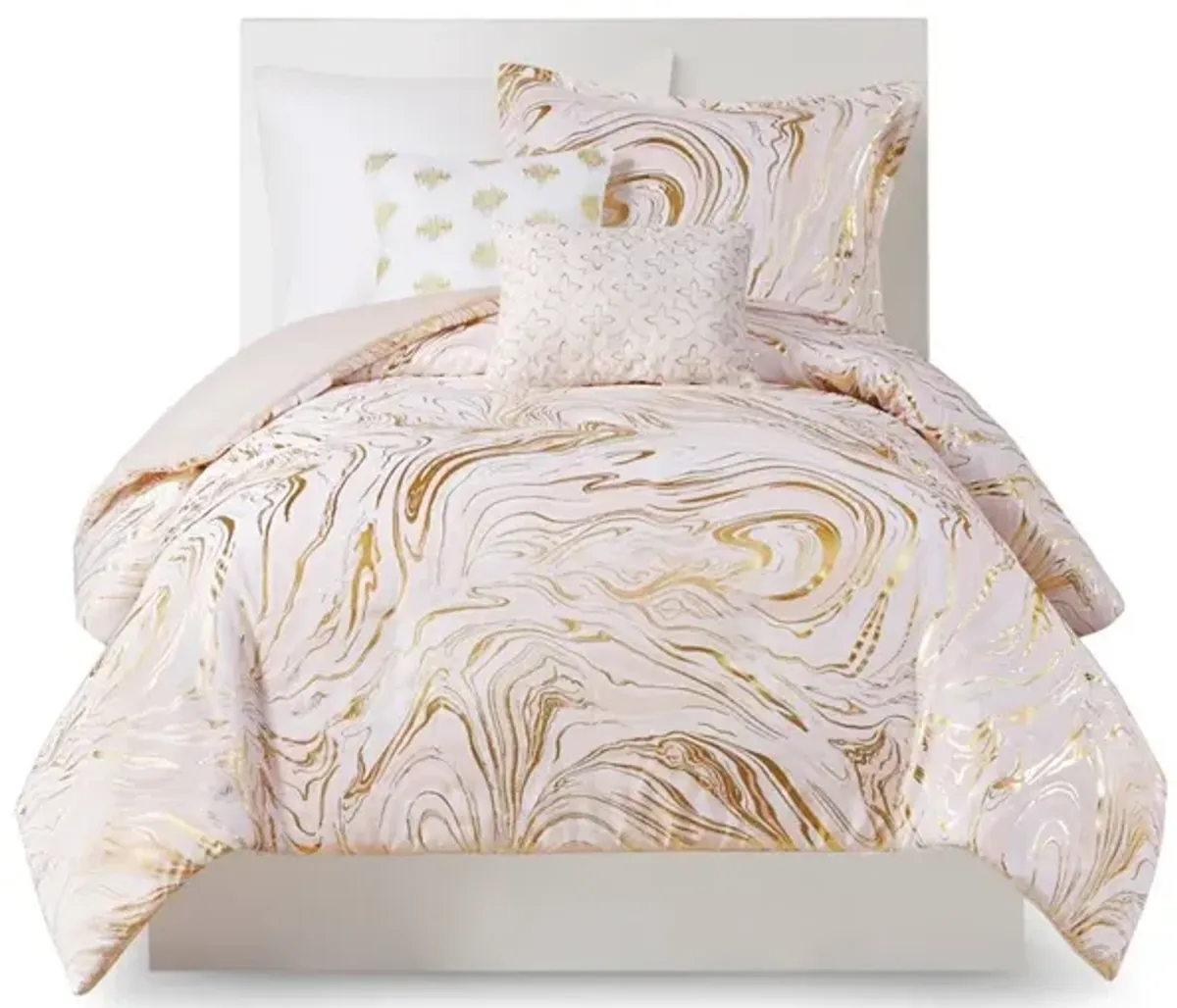 Gracie Mills Gilmore Metallic Printed Comforter Set