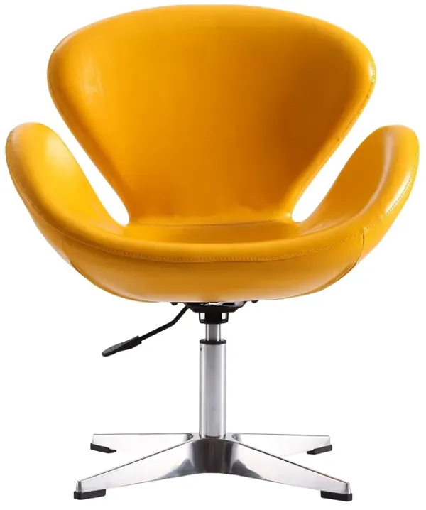 Raspberry Swivel Accent Chairs in Yellow (Set of 2)