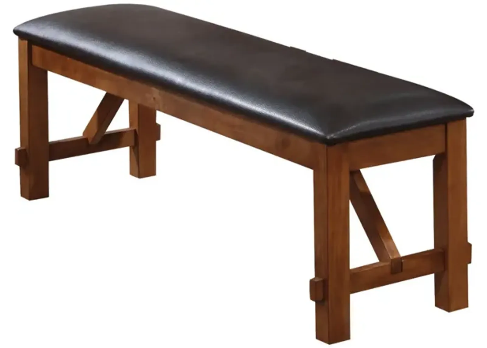 Transitional Style Wood and Fabric Upholstery Bench with Padded Seat, Brown-Benzara