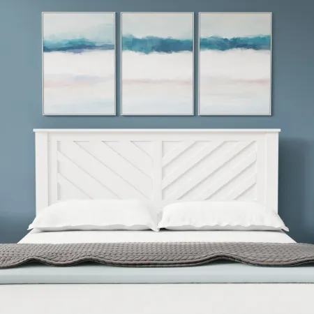 Glenwillow Home LaFerme Wood Headboard in White - Queen Size