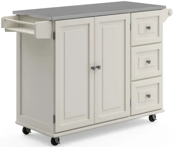 Dolly Madison Off-White Kitchen Cart