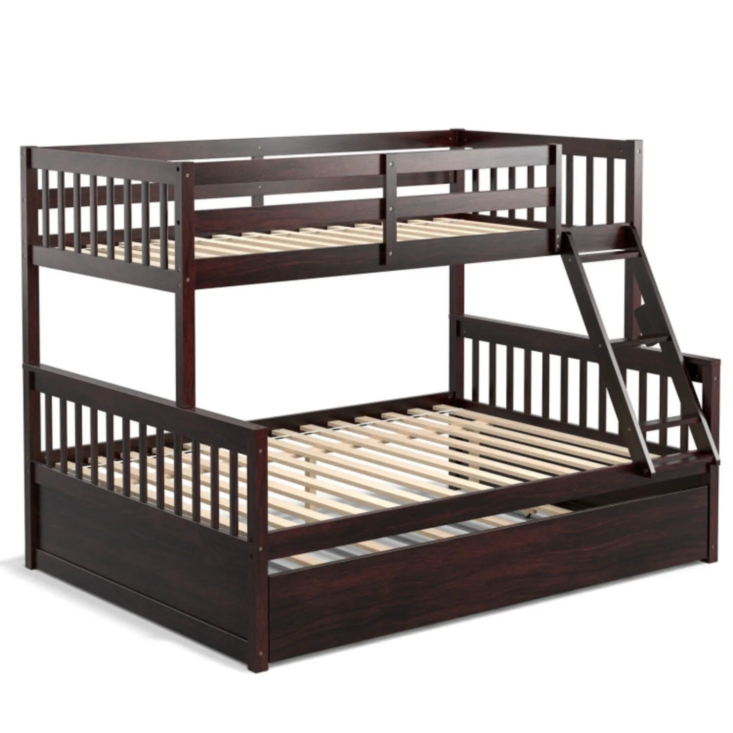 Twin Over Full Convertible Bunk Bed with Twin Trundle