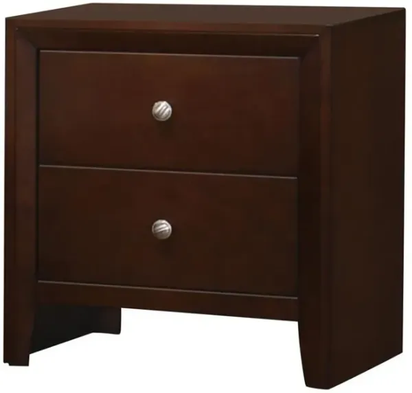 Serenity Rectangular 2-drawer Nightstand Rich Merlot