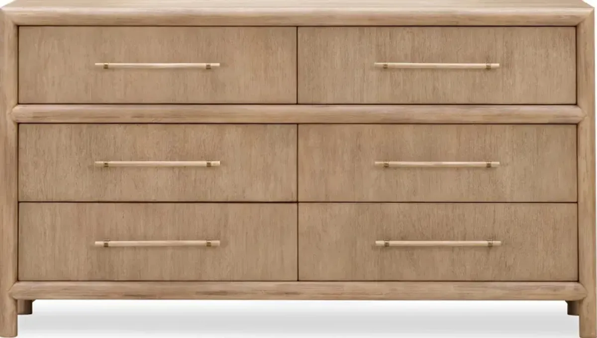 Dorsey Six Drawer Dresser in Granola