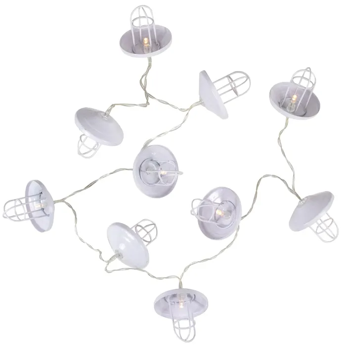 10 B/O LED Warm White Lantern Christmas Lights - 3' Clear Wire