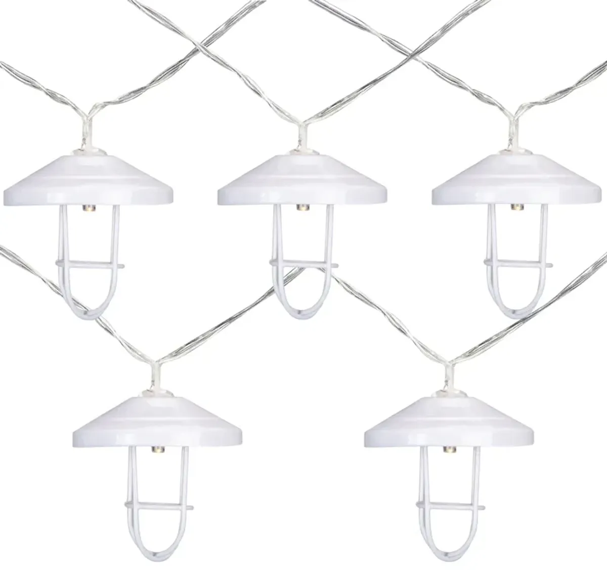 10 B/O LED Warm White Lantern Christmas Lights - 3' Clear Wire