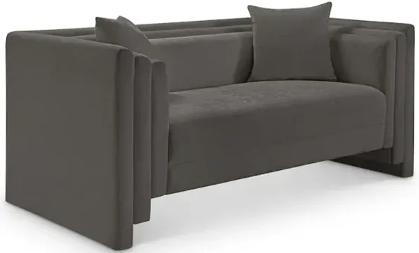 Meridian Furniture Everett Grey Chenille Fabric Loveseat