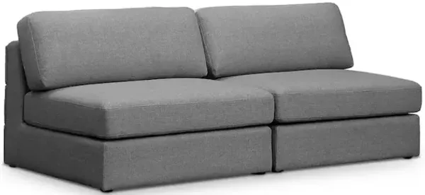 Meridian Furniture Beckham Grey Durable Linen Textured Fabric Modular Sofa