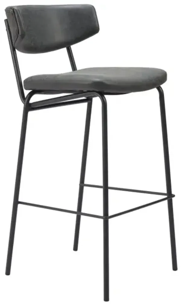 Charon Barstool (Set of 2) Vintage Black