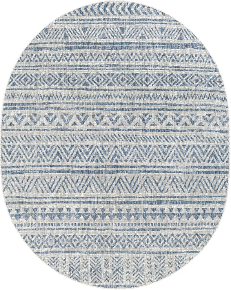 Eagean EAG-2347 7'10' x 10' Oval Blue Rug