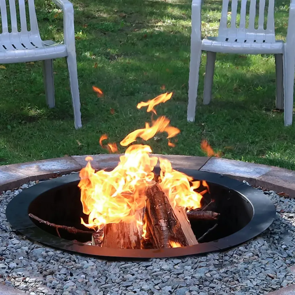 Sunnydaze 27 in Heavy-Duty Steel Above/In-Ground Fire Pit Ring Liner