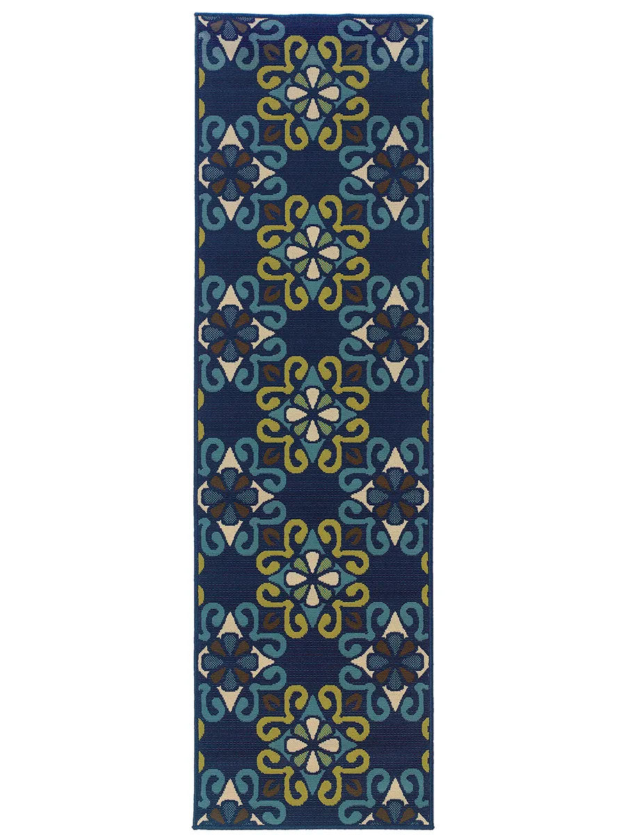 Caspian 2'3" x 7'6" Blue Rug