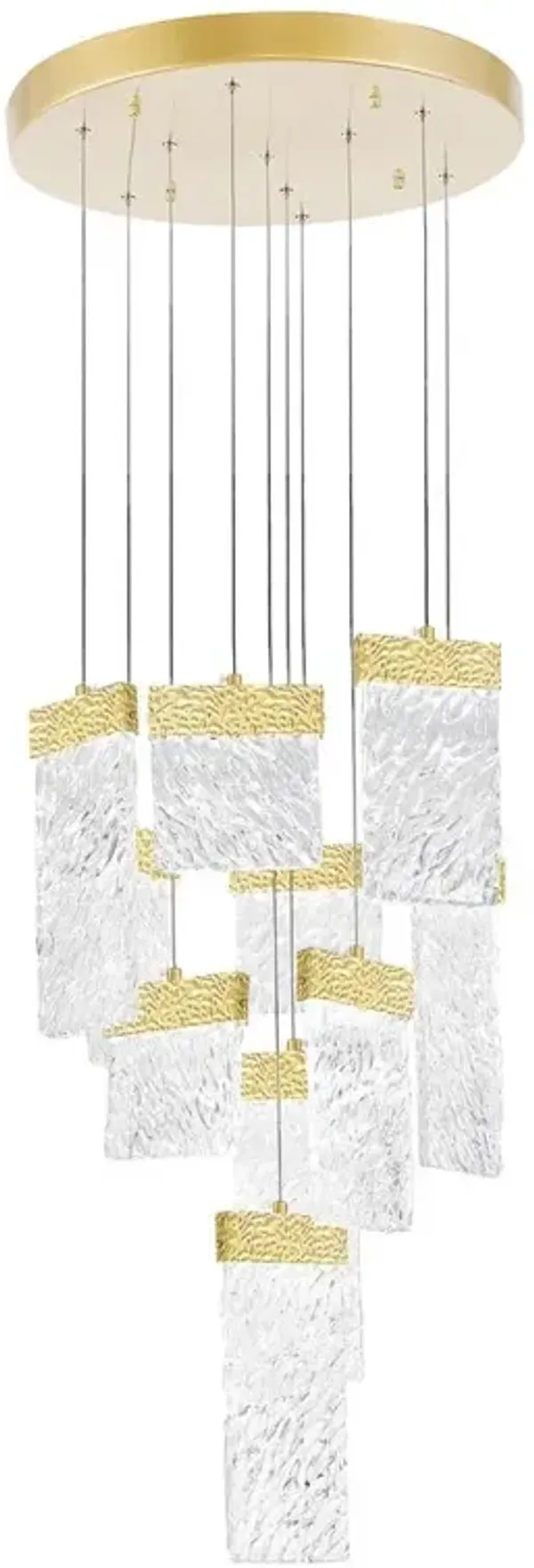 CWI Lighting Carolina LED Chandelier With Gold Leaf Finish
