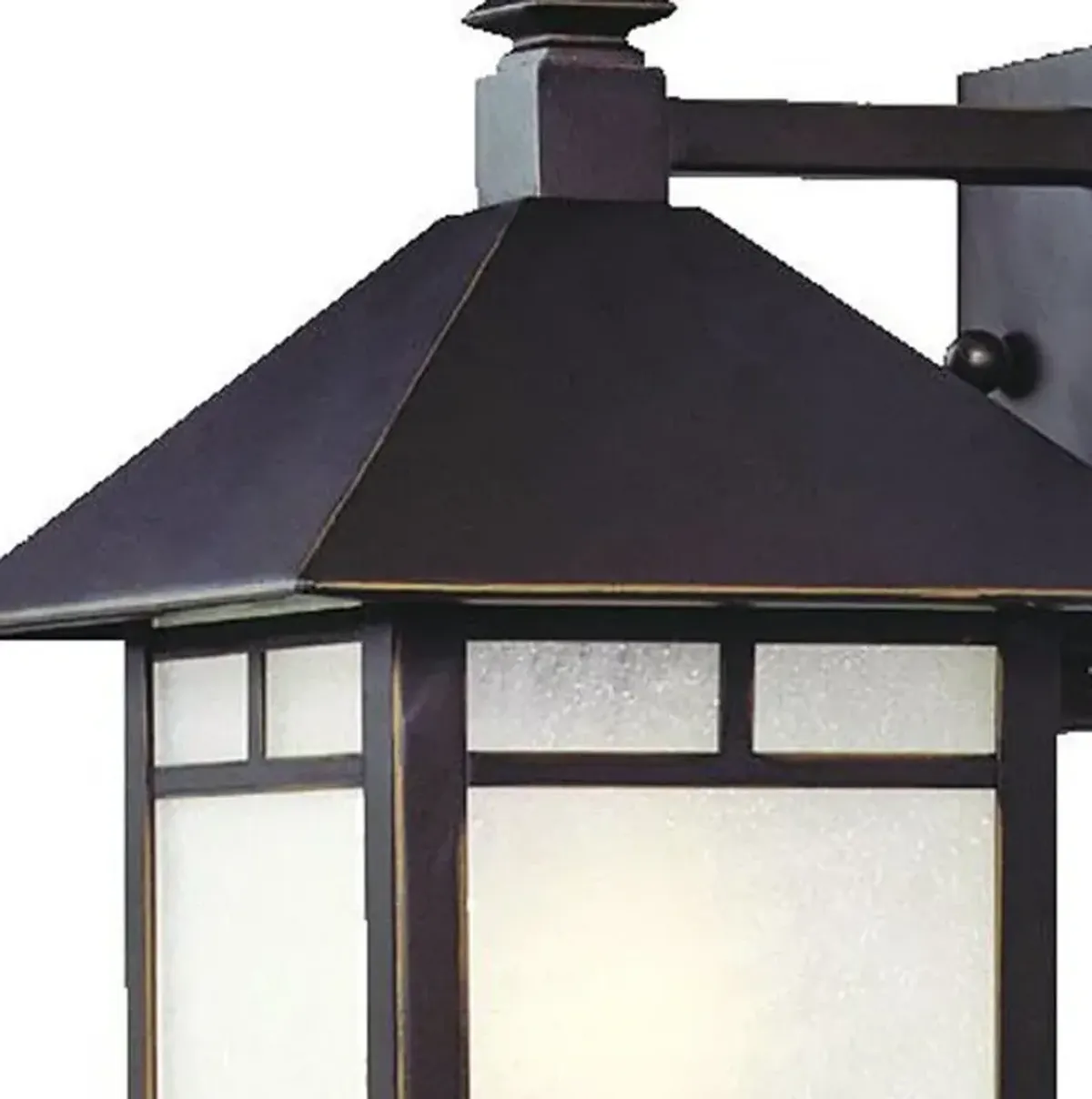 Hivvago Petite Antique Bronze Frosted Glass Lantern Wall Light