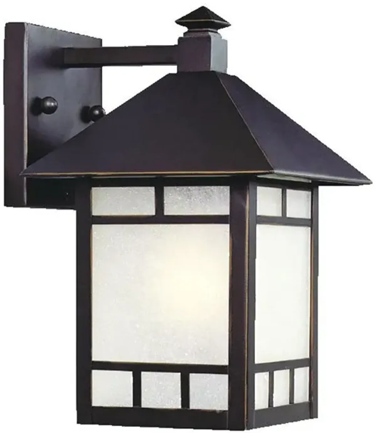 Hivvago Petite Antique Bronze Frosted Glass Lantern Wall Light