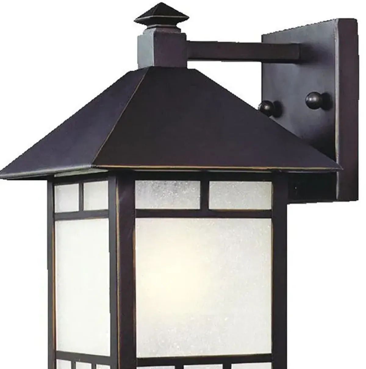 Hivvago Petite Antique Bronze Frosted Glass Lantern Wall Light