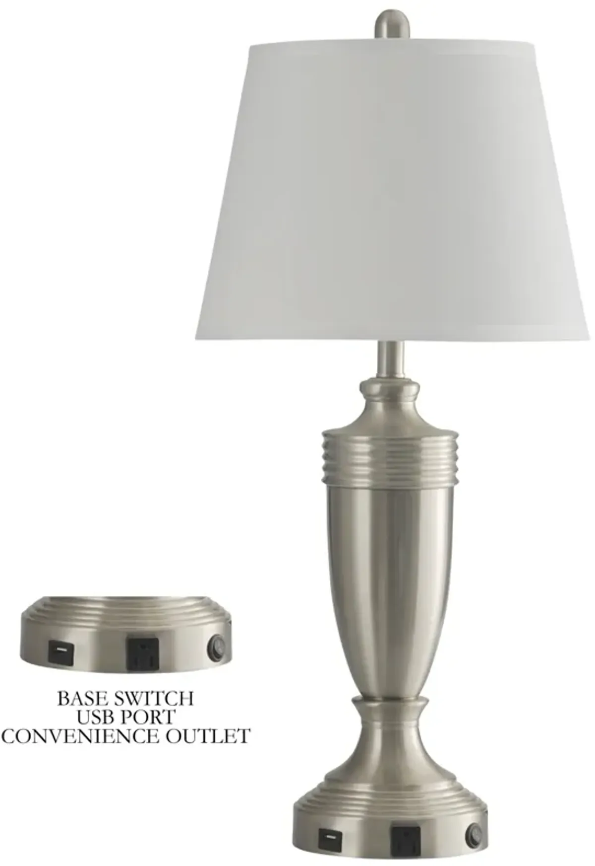 Brushed Steel Table Lamp I (Set of 2)