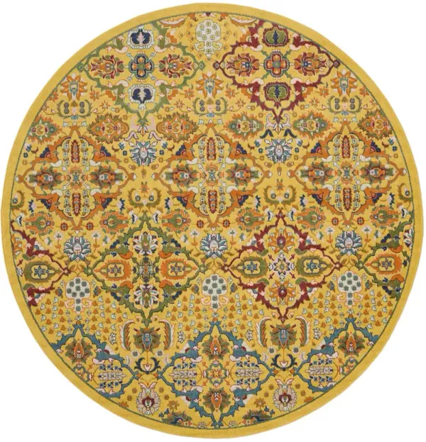 Allur ALR03 Yellow/Multi 7’10” x Round Rug