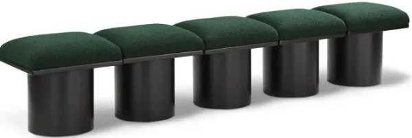 Meridian Furniture Pavilion Green Boucle Fabric Bench