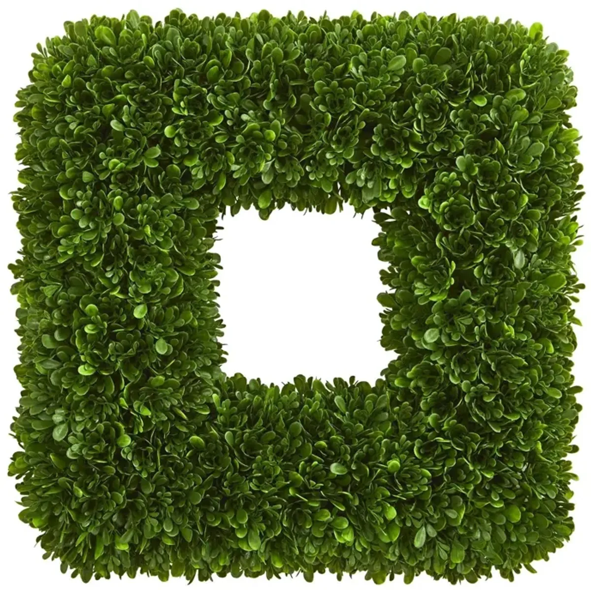 Nearly Natural 17-in Tea Leaf Square Wreath UV Resistant (Indoor/Outdoor)