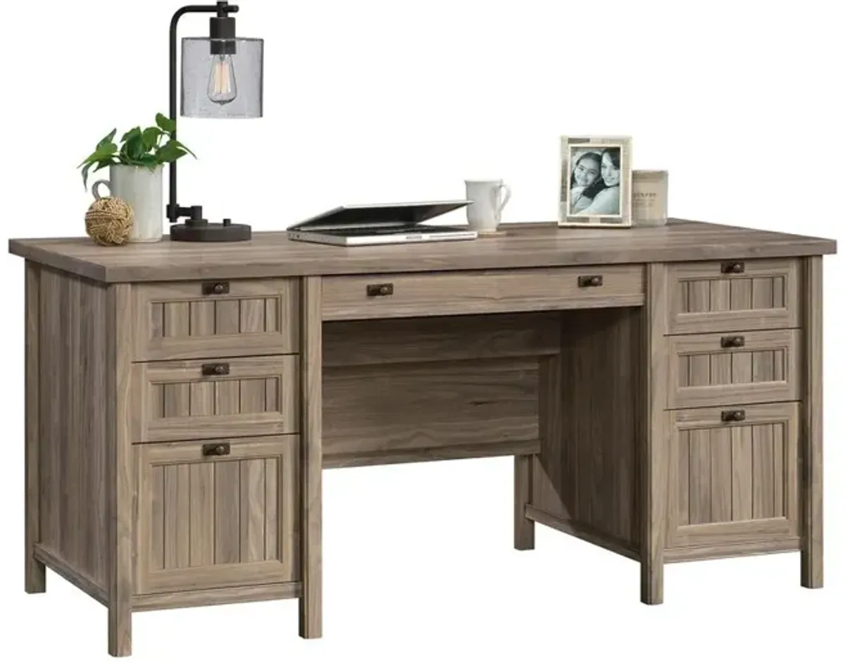 Sauder Costa Executive Desk  Washed Walnut